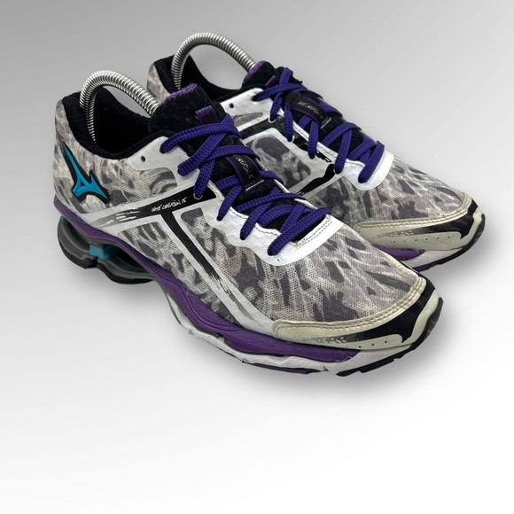 MIZUNO WAVE CREATION 15 Black Purple Cyan Sneakers Shoes Womens. - Picture 1 of 7